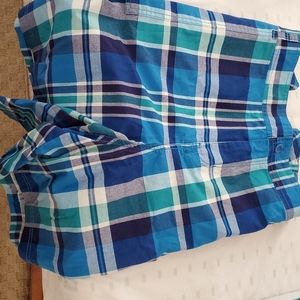 Lane Bryant new women size 28 blue plaid Bermuda shorts.
